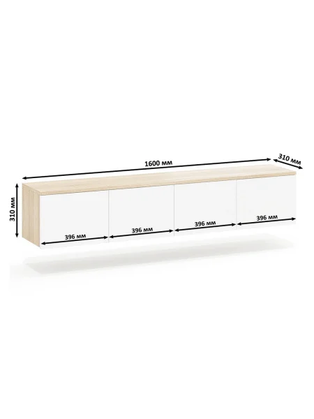 ТВ-тумба подвесная Сити-11 дуб сонома/белый