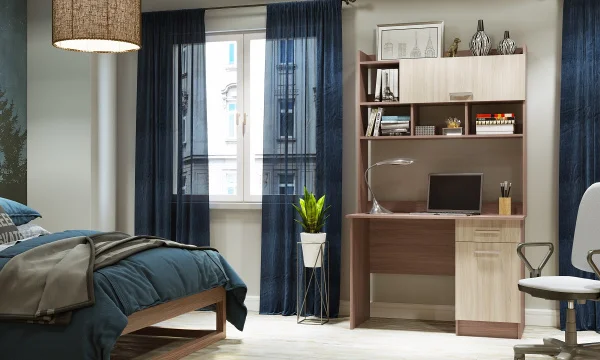 Стол компьютерный ПКС-2 ясень шимо темный/шимо светлый