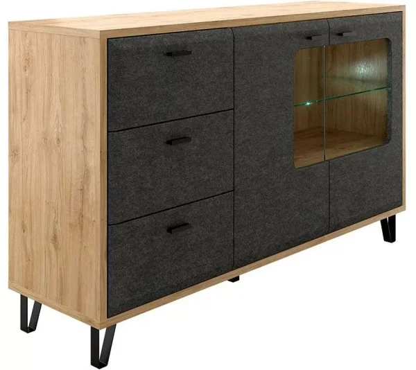 Тумба Грейс KOM2W3S дуб наварра/графит