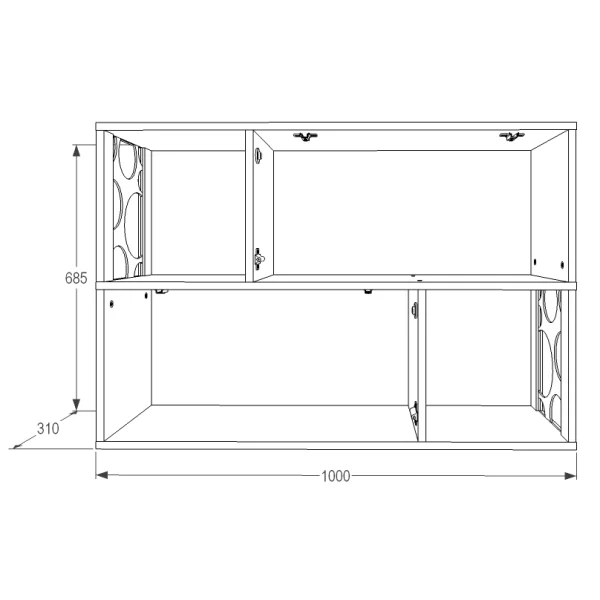 Полка навесная Омега-16 №2 ясень анкор темный/ясень анкор светлый