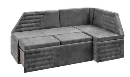 Скамья угловая со спальным местом Лондон дуб сонома трюфель, велюр серый