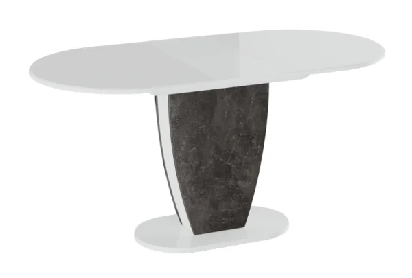 Стол обеденный Монреаль тип 1 белый глянец/моод темный