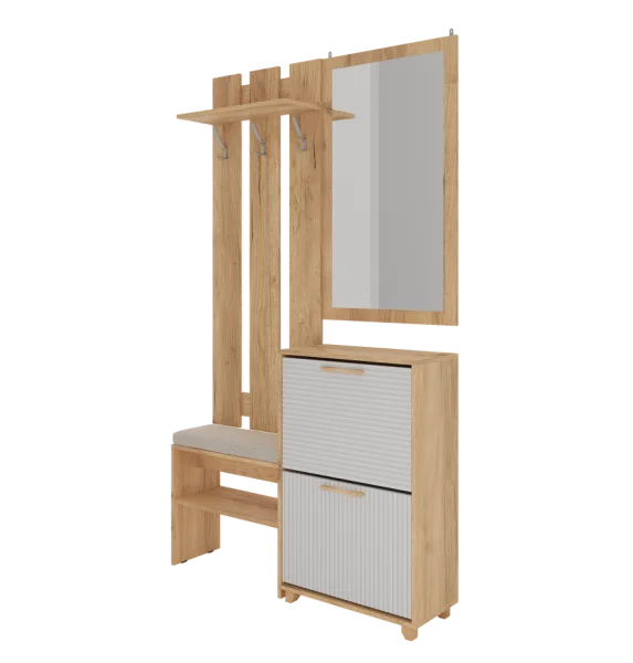 Прихожая Ньерд дуб вотан/белый софт