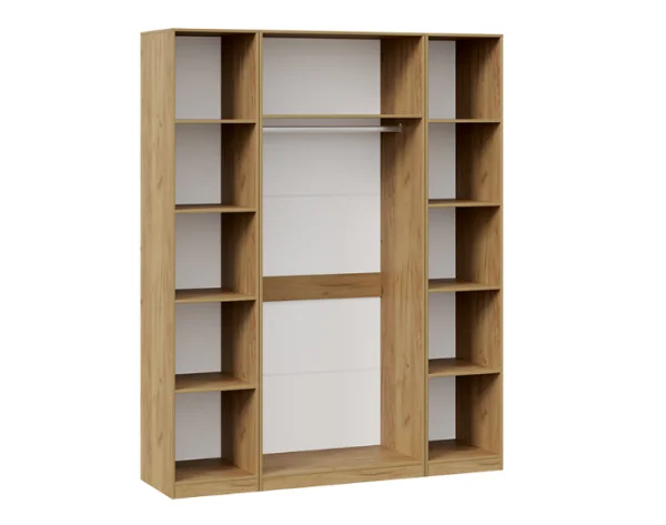 Шкаф комбинированный с 4-мя дверями Хилтон дуб крафт золотой/белый матовый