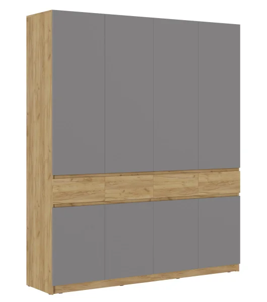 Шкаф Бостон ШК-004 дуб крафт золотой/серый шифер