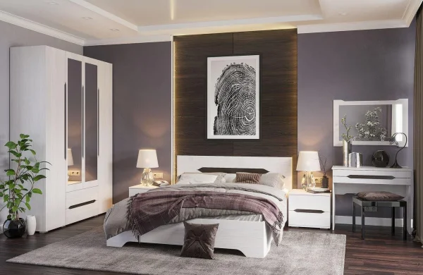 Кровать Валенсия ясень анкор светлый