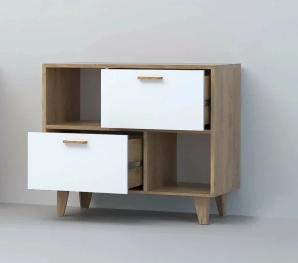 Тумба Эго Т-1 (НГ) дуб крафт золотой/белый глянец