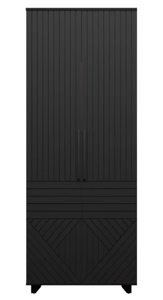 Шкаф 2-х створчатый Копенгаген венге/черный матовый