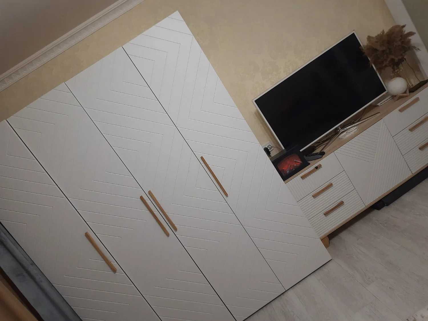 Комод Копенгаген дуб сонома/белый матовый