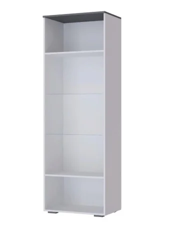 Пенал-витрина Таормина белый/серый графит