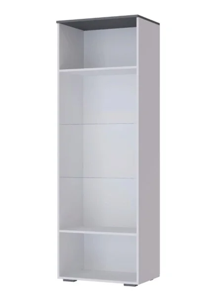 Пенал-витрина Таормина белый/серый графит