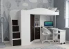 Кровать чердак Юниор-4 белый/венге