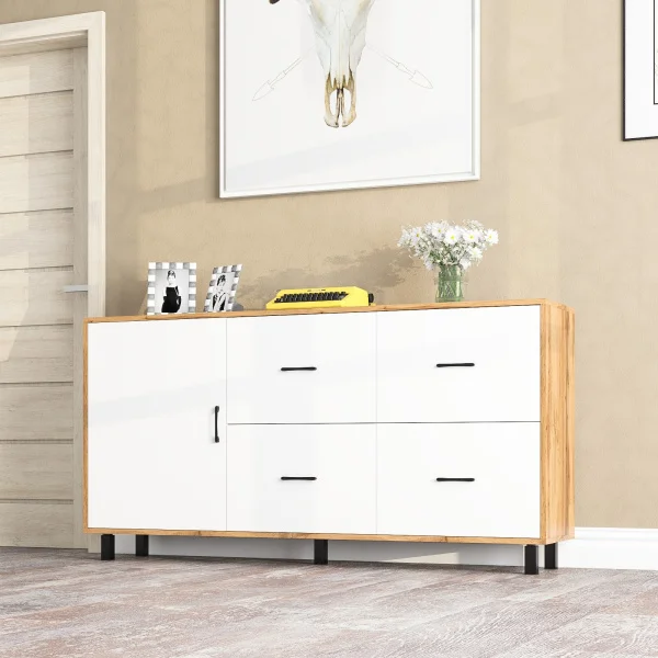 Комод 125-1704 дуб вотан/белый