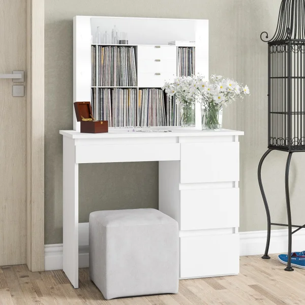 Стол косметический с подсветкой Сура белый