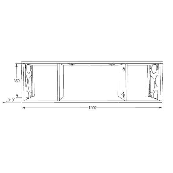 Полка навесная Омега-16 №1 ясень анкор темный/ясень анкор светлый