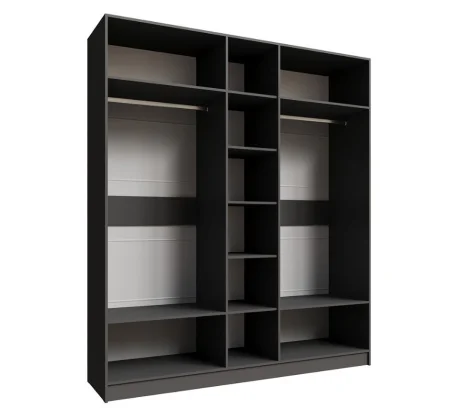 Шкаф Мадрид 2,0 с зеркалом графит серый