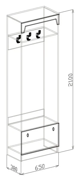 Вешалка София-2 венге/белый дым