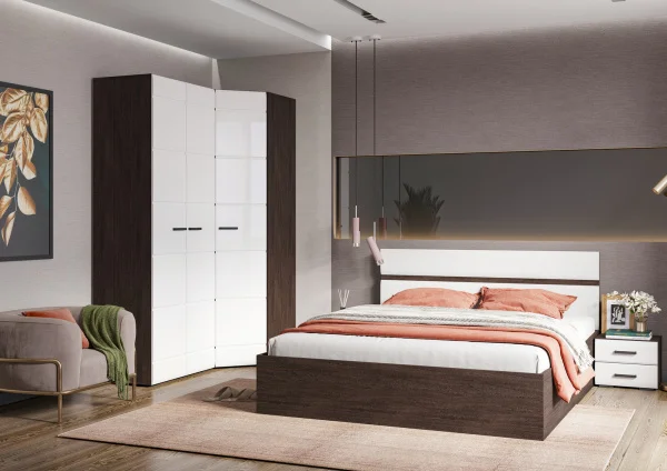 Шкаф угловой Либерти ШК-05 780 венге/белый глянец