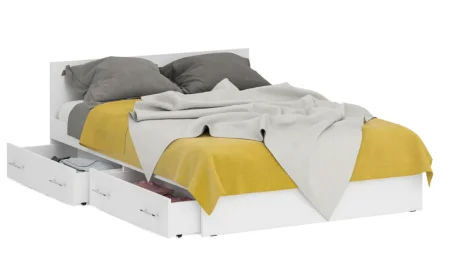 Кровать Стандарт с ящиками белый
