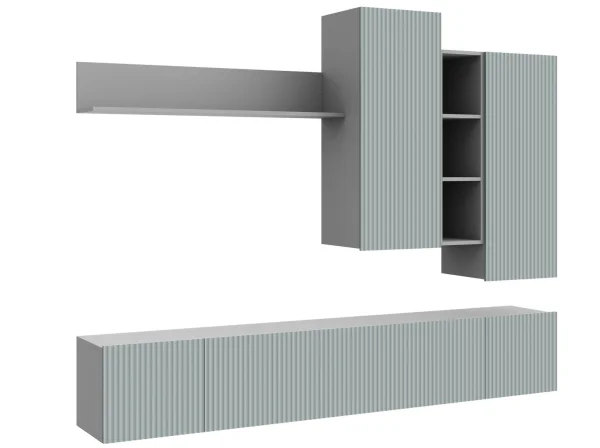 Стенка Сканди МДФ НМ-001 грин грей софт