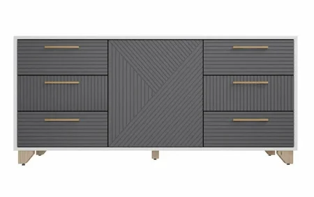 Комод Копенгаген белый/серый графит