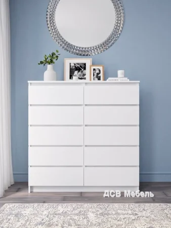 Комод Мори МК 1200.10 белый (10 ящиков)
