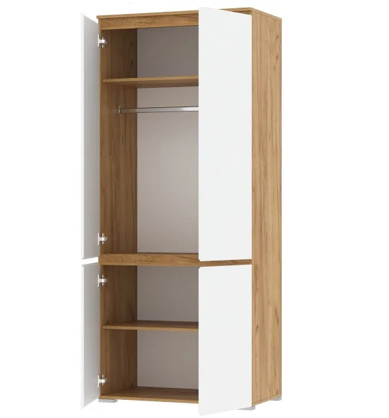 Шкаф Гретта 4С дуб крафт золотой/белый