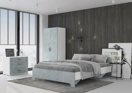 Комод Victor (Виктор) белый/бетон