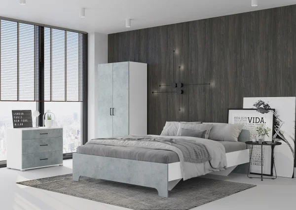 Комод Victor (Виктор) белый/бетон