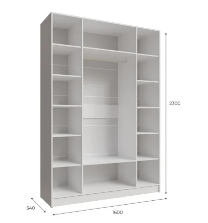 Шкаф Мадрид 1,6 с зеркалом белый