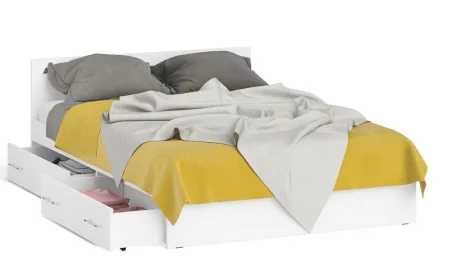 Кровать с ящиками Мори белый