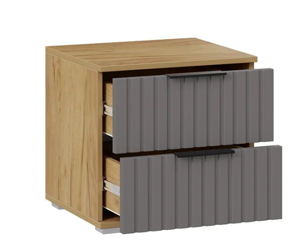 Тумба прикроватная Хилтон дуб крафт золотой/графит матовый