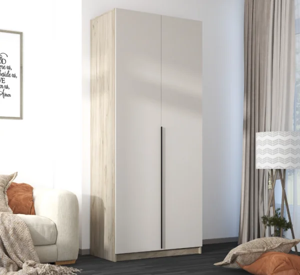 Шкаф со штангой Бохо ШК-001 дуб крафт серый/кашемир