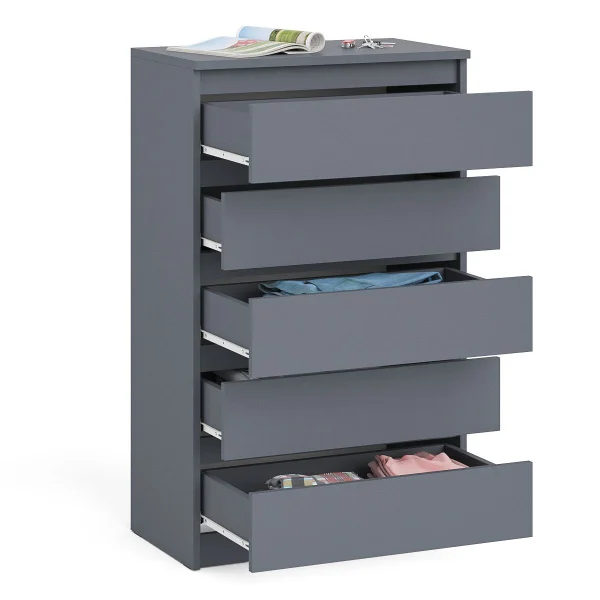 Узкий комод пять ящиков МК 700.5 графит