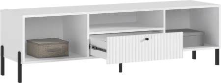 Тумба ТВ малая Оливия (металл) белый/белый глянец