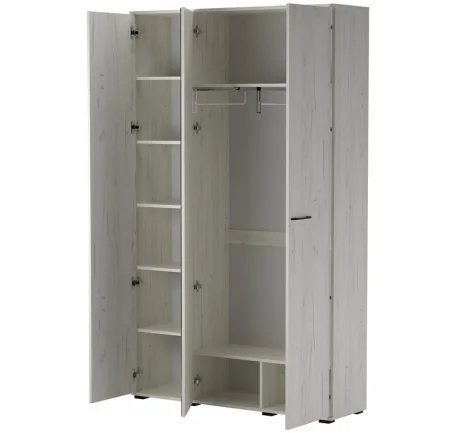 Шкаф Италия ШК-1300 с зеркалом дуб крафт белый