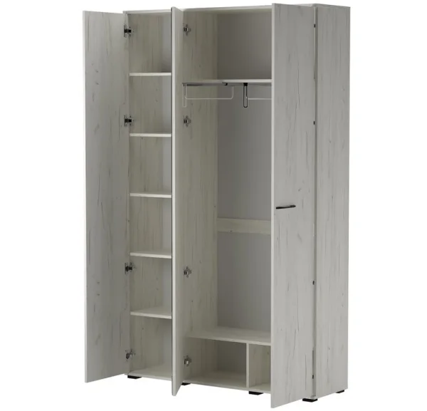 Шкаф Италия ШК-1300 с зеркалом дуб крафт белый