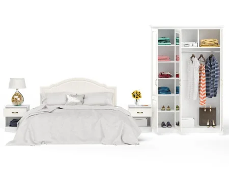 Спальня Ливерпуль ясень ваниль/белый