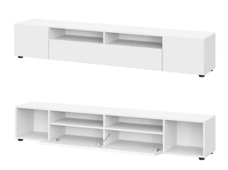 Тумба для телевидеоаппаратуры Токио белый текстурный