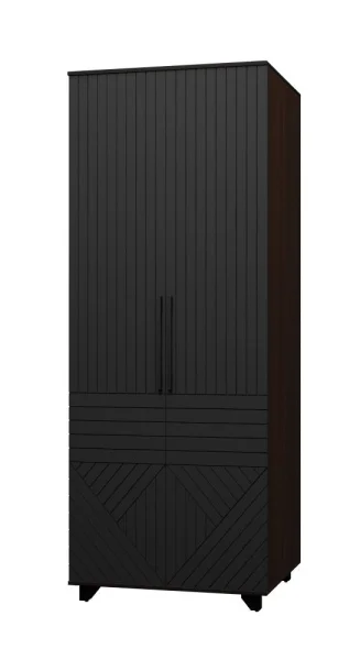 Шкаф 2-х створчатый Копенгаген венге/черный матовый