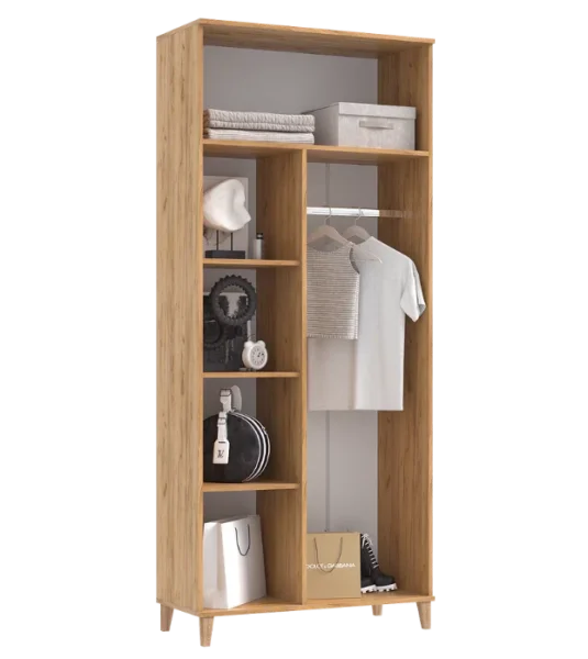 Шкаф (Прихожая) 2-х створчатый Ирис браш вайт/дуб крафт