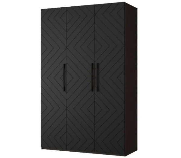 Шкаф 3-х створчатый Копенгаген венге/черный матовый