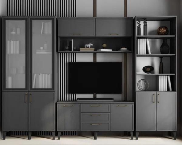 Полка навесная Толедо ТН-1 графит серый