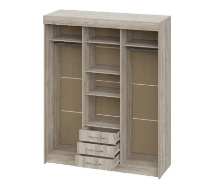 Шкаф-купе Фортуна дуб крафт серый