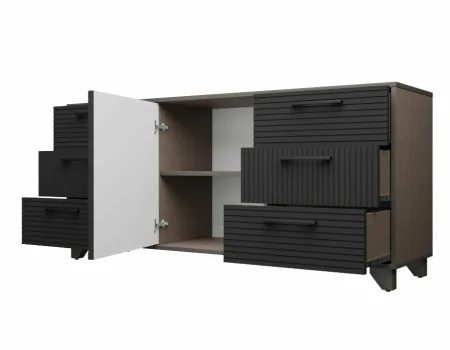 Комод Копенгаген венге/черный матовый