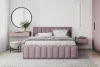 Кровать Лана 180х200 с подъемным механизмом, велюр пудра