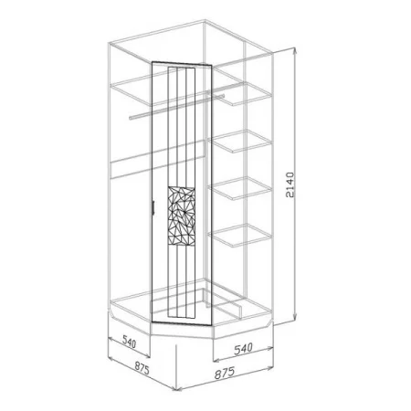 Шкаф угловой Атлантида венге/белый глянец