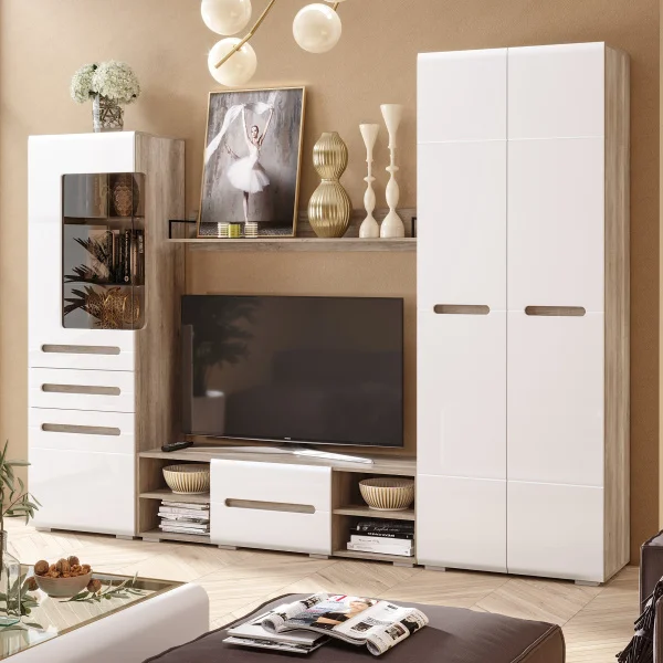 Шкаф распашной Наоми ШК-20 дуб каньон/белый глянец