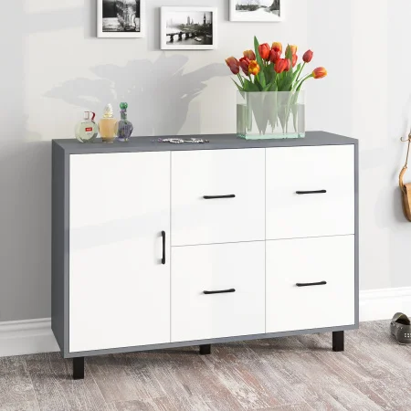 Комод 125-1204 графит/белый