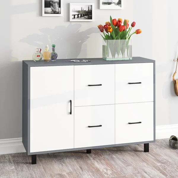 Комод 125-1204 графит/белый